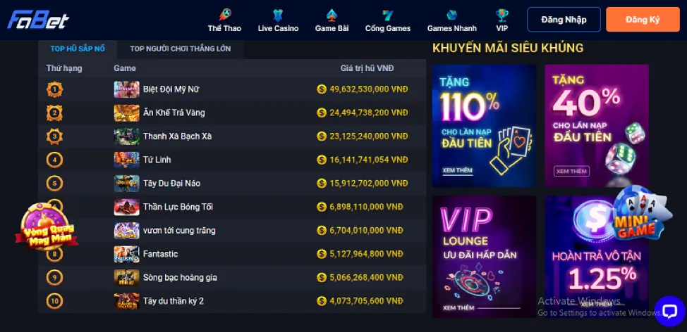 Tỷ lệ hoàn trả người chơi (RTP) trong slot J833