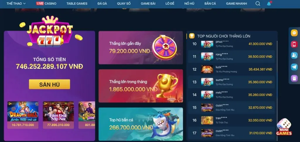 Độ biến động (Volatility) của trò chơi slot J833